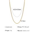 Collar de cadena box de acero inoxidable chapado en oro 18K PVD, 43,5+5,5 cm - Collar de Cadena de Eslabones Box (SN22031401)
