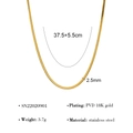 Classic 2.5mm flat snake chain necklace in 18K gold plated stainless steel - Gold 2.5mm (SN22020901)