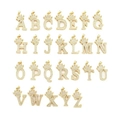 Set di 26 ciondoli con lettere e corona dorata impreziositi da zirconi scintillanti - A (Ciondolo) / Oro