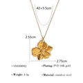 18K gold plated stainless steel sunflower pendant necklace with dimensions and details - Sunflower Pendant Style (SN030092)