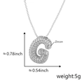 Detailed size view of silver letter G bubble pendant necklace with zircon paving - Alphabet G Pendant Only (Without Chain)