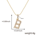 Collana con ciondolo lettera B in oro 18 carati e zirconi per donna con catenina - B (Solo Ciondolo)