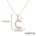 Collana dorata con ciondolo lettera C con zirconi brillanti e catena a sfere fine - C (Solo Ciondolo)