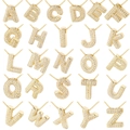 Colliers pendentifs alphabet 26 lettres A-Z dorés avec incrustation de zircon - Pendentif Lettre A Seul (Sans Chaîne) / Or