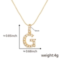 Collana placcata in oro 18K con perla e ciondolo a lettera G con zirconi - G (Solo Ciondolo)