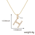 Collana a catena dorata con ciondolo lettera H in oro 18K e zirconi brillanti - H (Solo Ciondolo)