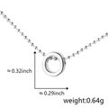 Detailed view of silver letter O pendant on ball chain with size and weight metrics - O (Silver)