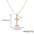 Collana con pendente lettera I placcata oro 18K con zirconi e misure fisiche - I (Solo Ciondolo)