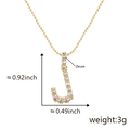 Collana con ciondolo lettera J in oro 18 carati con zirconi e catena a palline - J (Solo Ciondolo)
