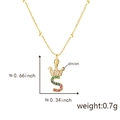 Guida alle dimensioni del ciondolo lettera S in zircone con corona e catena d'oro sottile - Solo ciondolo / Lettera S Multicolore (Solo Ciondolo (Senza Catena))