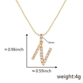 Collana con pendente lettera N in oro 18K con zirconi e catena a sfere da donna - N (Solo Ciondolo)