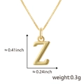 Vue détaillée du collier pendentif lettre Z doré, dimensions 0,41x0,24 pouces environ - Z Or (Pendentif Uniquement (Sans Chaîne))