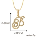 Colgante letra B hip hop chapado en oro con circonitas y medidas de la cadena - Colgante Solo B Dorado (Sin Cadena)