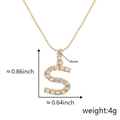 Ciondolo lettera S in oro 18K con pietre di zircone e catena a sfere elegante - S (Solo Ciondolo)