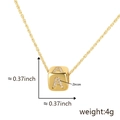 Collana con ciondolo a cubo 3D dorato lettera A e zirconi su catena a maglia fine - Lettera A / Oro