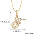 Collar hip hop con colgante de letra F dorada y circonitas cúbicas engastadas - Colgante Solo F Dorado (Sin Cadena)