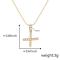 Collana con pendente a croce rovesciata in oro 18K con zircone bianco e catena a sfere - X (Solo Ciondolo)