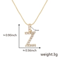 Collana con pendente lettera Z in oro 18 carati con pietre di zircone scintillanti - Z (Solo Ciondolo)
