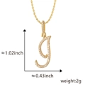 Collar con colgante de letra I en oro con brillantes circonitas cúbicas blancas - Colgante Solo I Dorado (Sin Cadena)