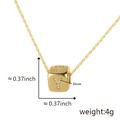 Collana con ciondolo a cubo 3D dorato con lettera Y incisa e zirconi scintillanti - Lettera Y / Oro