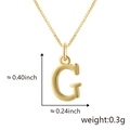 Collier avec pendentif lettre G doré en cuivre poli avec chaîne de style boîte - G Or (Pendentif Uniquement (Sans Chaîne))