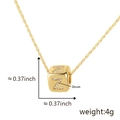 Collana dorata con pendente a cubo in zircone 3D con incisione della lettera Z - Lettera Z / Oro