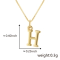 Collier avec pendentif lettre H dorée et chaîne box de 0,40 pouce de hauteur - Lettre H Or (Pendentif Uniquement)