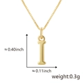 Collier avec pendentif lettre I dorée incluant les dimensions et le poids détaillé - I Or (Pendentif Uniquement (Sans Chaîne))