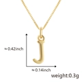 Collier avec pendentif lettre J dorée, hauteur de 0,42 pouce avec chaîne maille - J Or (Pendentif Uniquement (Sans Chaîne))