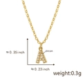 Collier avec pendentif lettre A dorée serti de zircons et chaîne fine élégante - A Doré Pendentif Seul (Sans Chaîne)