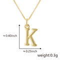 Collier doré avec pendentif lettre K et chaîne fine au design moderne et minimaliste - K Or (Pendentif Uniquement (Sans Chaîne))