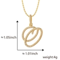 Colgante letra O dorada con circonitas, medidas 1,05 x 1,01 pulgadas y peso de 4g - Colgante Solo O Dorado (Sin Cadena)