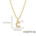 Collier doré avec pendentif lettre C en zircone, dimensions 0,34 x 0,22 pouces vues - C Doré Pendentif Seul (Sans Chaîne)