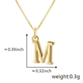 Collier DIY avec pendentif lettre M doré et chaîne gourmette fine pour femme - M Or (Pendentif Uniquement (Sans Chaîne))