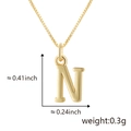 Collier minimaliste avec pendentif lettre N doré, dimensions 0,41 x 0,24 pouces - N Or (Pendentif Uniquement (Sans Chaîne))
