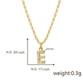 Golden pendant necklace featuring letter E with micro-pave white zircon stones - Golden E Pendant Only (Without Chain)