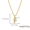 Copper necklace with a gold letter F pendant featuring sparkling zircon stone settings - Golden F Pendant Only (Without Chain)