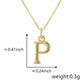 Collier doré avec pendentif initiale lettre P et chaîne vénitienne pour femme - P Or (Pendentif Uniquement (Sans Chaîne))