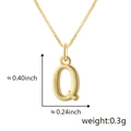 Collier avec pendentif lettre Q dorée polie avec chaîne maille et dimensions - Q Or (Pendentif Uniquement (Sans Chaîne))