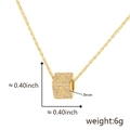Pendente cubico dorato con lettera A e zirconi incastonati su catena a spirale - Apertura 6.1mm / Lettera A Oro (Solo Ciondolo)