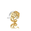 Gold letter B ring with zircon-studded heart-shaped cutouts and 0.46-inch panel - B Gold