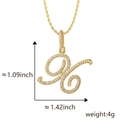 Colgante letra H dorada con circonitas y cadena de cordón para joyería hip hop - Colgante Solo X Dorado (Sin Cadena)