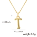 Collier minimaliste plaqué or avec pendentif lettre T poli en relief 3D élégant - T Or (Pendentif Uniquement (Sans Chaîne))