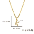 Copper gold-plated necklace featuring a zircon-encrusted letter K pendant with dimensions - Golden K Pendant Only (Without Chain)