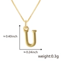 Collier doré avec pendentif lettre U brillant et chaîne vénitienne pour femmes - U Or (Pendentif Uniquement (Sans Chaîne))
