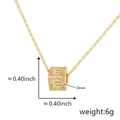 Elegante ciondolo lettera E placcato oro 18K con scintillanti zirconi cubici - Apertura 6.1mm / E Oro (Solo Ciondolo (Senza Catena))