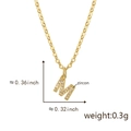 Copper letter M pendant necklace with zircon stones in gold finish for women - Golden M Pendant Only (Without Chain)