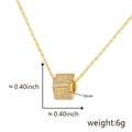 Collana dorata a catena intrecciata con pendente a cubo in zirconi e lettera F incisa - Apertura 6.1mm / F Oro (Solo Ciondolo (Senza Catena))