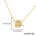 Collana con ciondolo a cubo con zirconi incastonati e catena a corda dorata raffinata - Lettera I / Oro