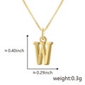 Pendentif lettre W en or poli avec une chaîne délicate pour femme chic - W Or (Pendentif Uniquement (Sans Chaîne))
